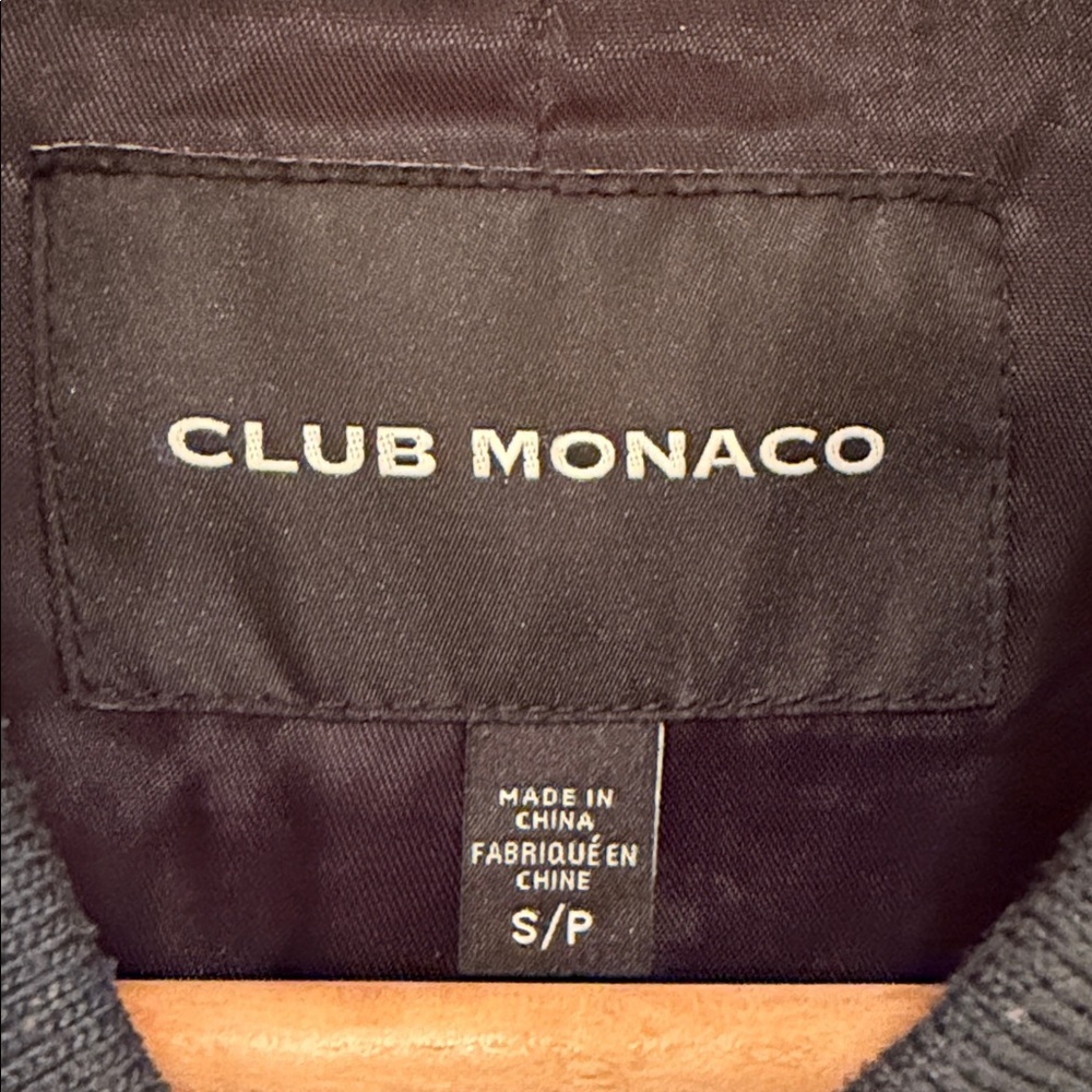 Club Monaco MA-1 Bomber Jacket Men’s Small Minimalist Nylon Zip Deep Green - Picture 3 of 14
